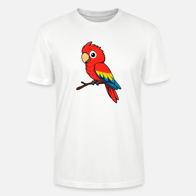 Papagei Roter Ara - Stanley/Stella Unisex Bio-T-Shirt CRAFTER - Weiß