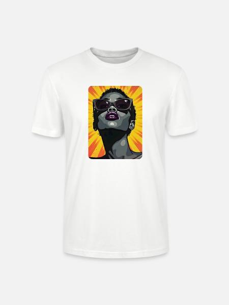 Schwarze Frau Pop Art Design - Stanley/Stella Unisex Bio-T-Shirt CRAFTER - Weiß