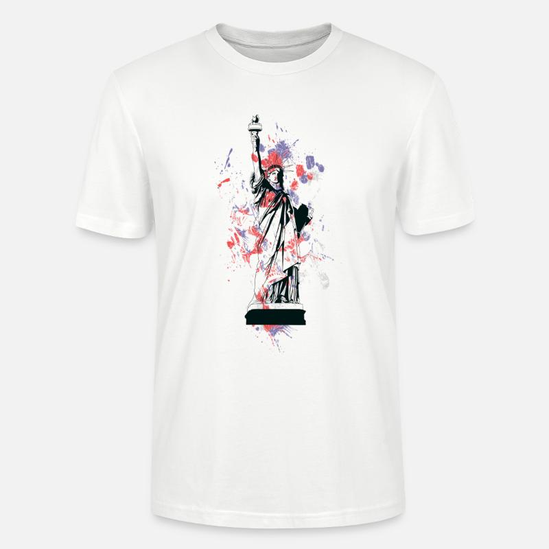 Freiheitsstatue im Farbenspritzer - Stanley/Stella Unisex Bio-T-Shirt CRAFTER - Weiß