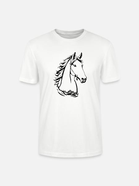 Pferdekopf Pferd Reiten Mädchen Geschenk - Stanley/Stella Unisex Bio-T-Shirt CRAFTER - Weiß