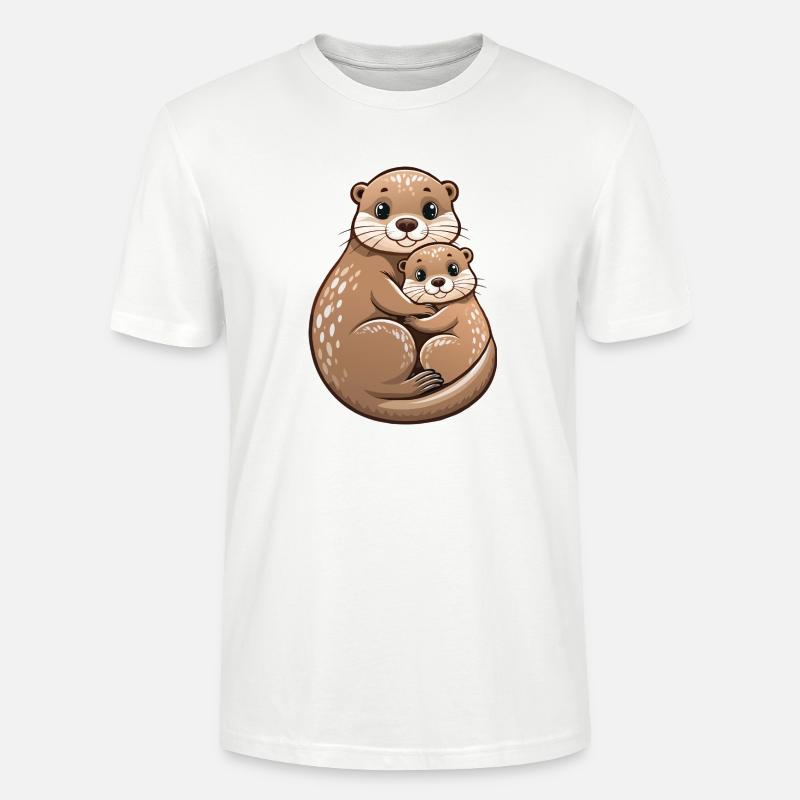 Mutterotter mit Jungtier - Stanley/Stella Unisex Bio-T-Shirt CRAFTER - Weiß