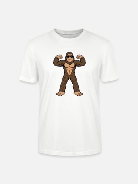 Bigfoot muskulöse dunkle Brille - Stanley/Stella Unisex Bio-T-Shirt CRAFTER - Weiß