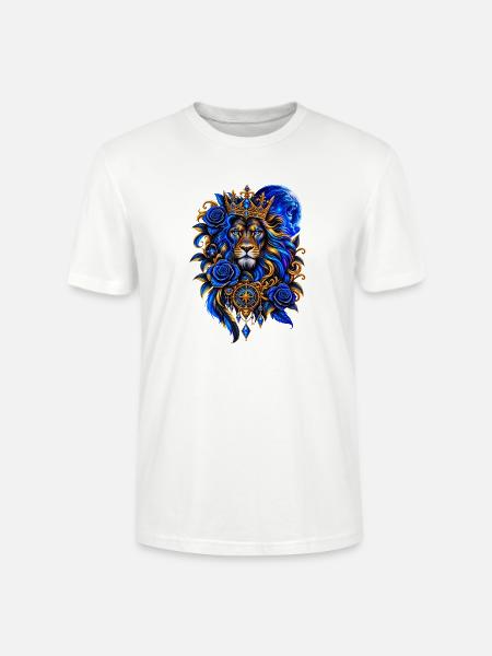 Königlicher Löwe mit Krone - Stanley/Stella Unisex Bio-T-Shirt CRAFTER - Weiß