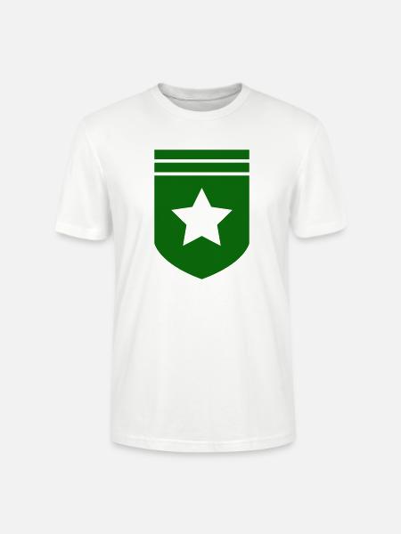 Grünes Abzeichen mit Stern - Stanley/Stella Unisex Bio-T-Shirt CRAFTER - Weiß