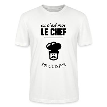 Chef de cuisine - T-shirt bio CRAFTER Stanley Stella Unisexe - blanc - Devant - Alina (178cm) & Michal (187cm)