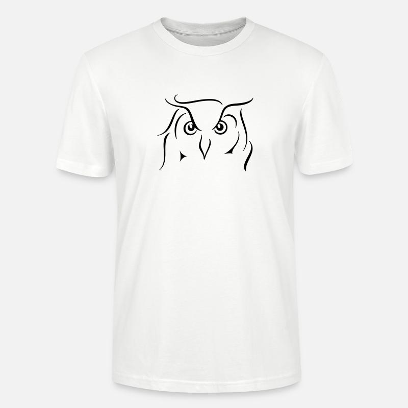 Uhu - Strichzeichnung Geschenkidee Geschenk - Stanley/Stella Unisex Bio-T-Shirt CRAFTER - Weiß