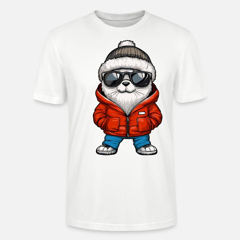 Robbe Tier Cool Comic - Stanley/Stella Unisex Bio-T-Shirt CRAFTER - Weiß