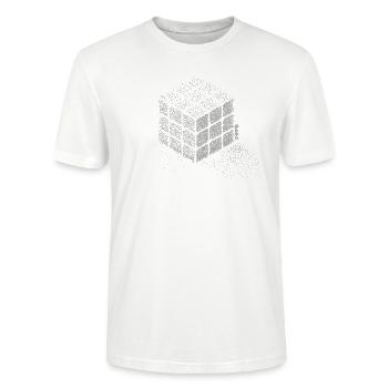 Rubik's Cube Zauberwürfel aus Punkten - Stanley/Stella Unisex Bio-T-Shirt CRAFTER - Weiß - Vorne - Alina (178cm) & Michal (187cm)