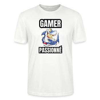 gamer passionné - T-shirt bio CRAFTER Stanley Stella Unisexe - blanc - Devant - Alina (178cm) & Michal (187cm)