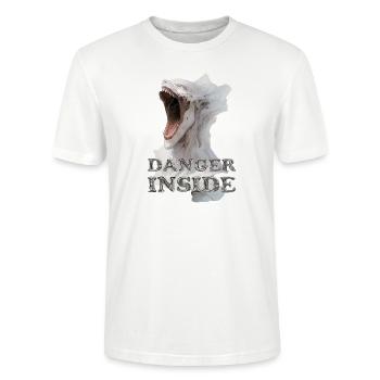 Danger inside, Gothic, Ramstein, Engel, Schützer - Stanley/Stella Unisex Bio-T-Shirt CRAFTER - Weiß - Vorne - Alina (178cm) & Michal (187cm)