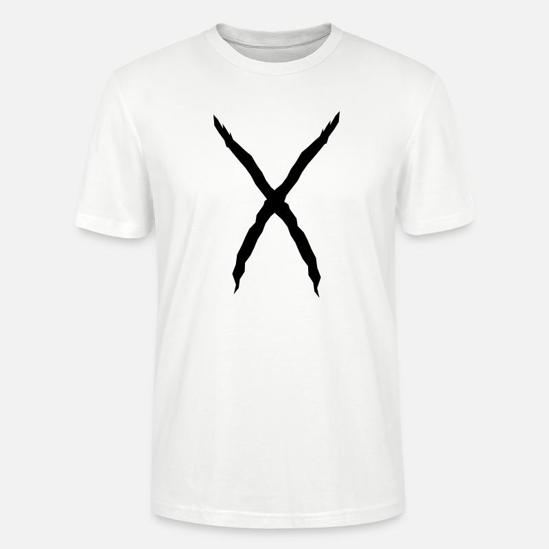 X Shape Letter Cool Scratch Wound Flesh Wound - Stanley/Stella CRAFTER Unisex Organic T-Shirt - white