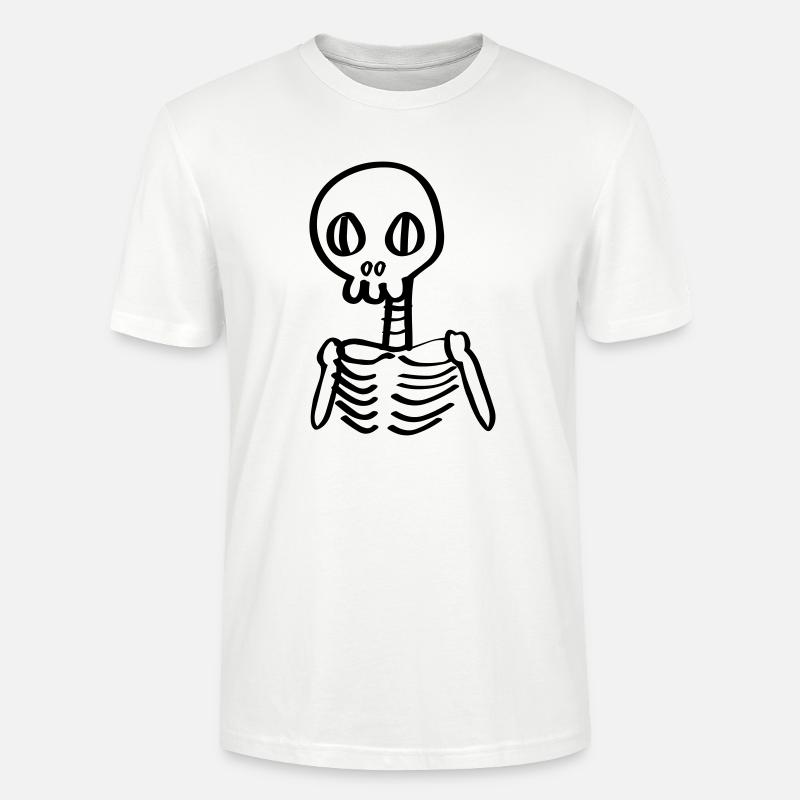 Gerippe Skelett Comic Halloween - Stanley/Stella Unisex Bio-T-Shirt CRAFTER - Weiß