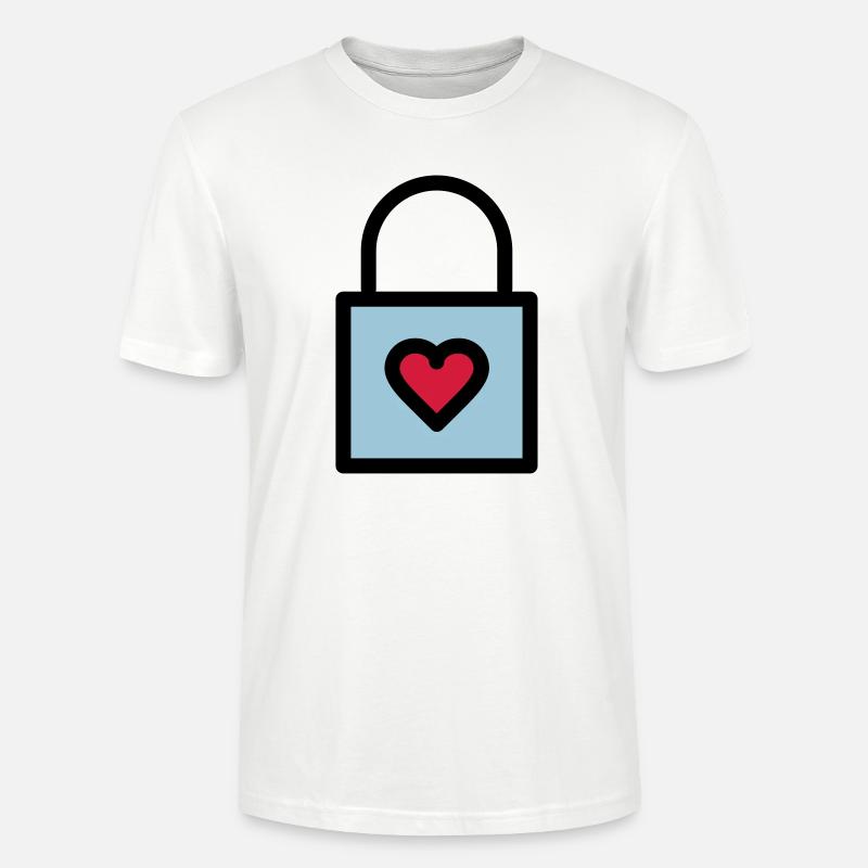 Vorhängeschloss, Liebesschloss - Stanley/Stella Unisex Bio-T-Shirt CRAFTER - Weiß