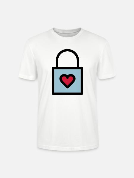 Padlock, love lock - Stanley/Stella CRAFTER Unisex Organic T-Shirt - white