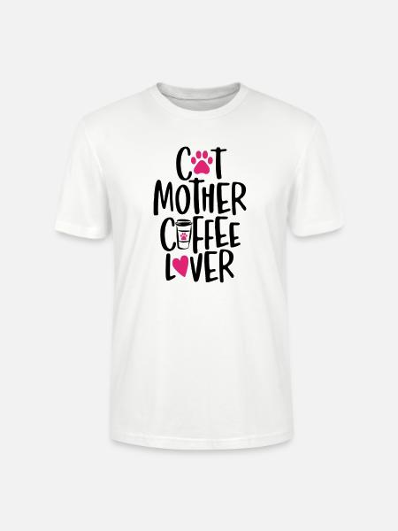 Katzenmutter Kaffeeliebhaber - Stanley/Stella Unisex Bio-T-Shirt CRAFTER - Weiß