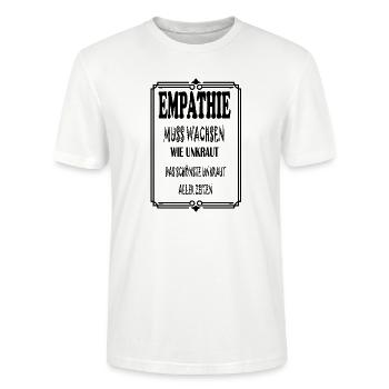Empathy Text Saying - Stanley/Stella CRAFTER Unisex Organic T-Shirt - white - Front - Alina (178cm) & Michal (187cm)