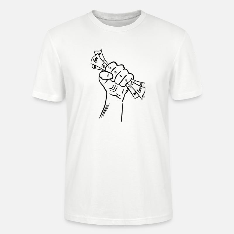 La main avec de l'argent - T-shirt bio CRAFTER Stanley Stella Unisexe - blanc