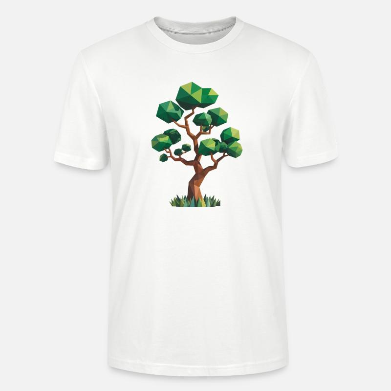 Baum - Cooles Low Poly Logo - Stanley/Stella Unisex Bio-T-Shirt CRAFTER - Weiß