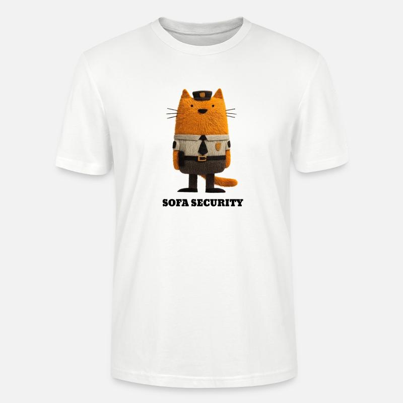 Cat in Security Look - Sofa Security - Stanley/Stella CRAFTER Unisex Organic T-Shirt - white