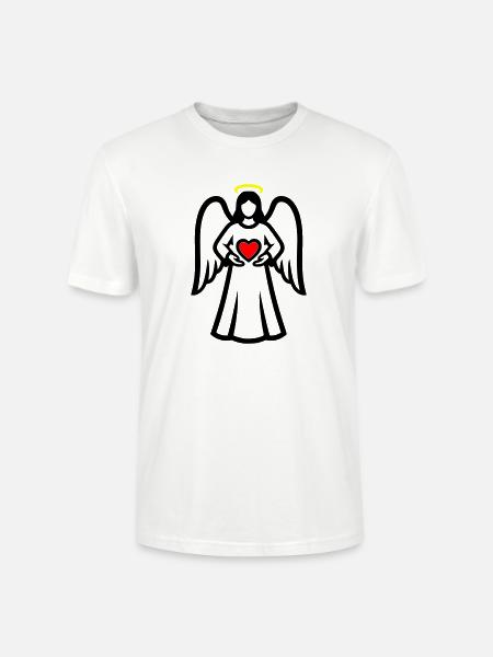 engel-paar-mit-herz-piktogramm-2 - Stanley/Stella Unisex Bio-T-Shirt CRAFTER - Weiß