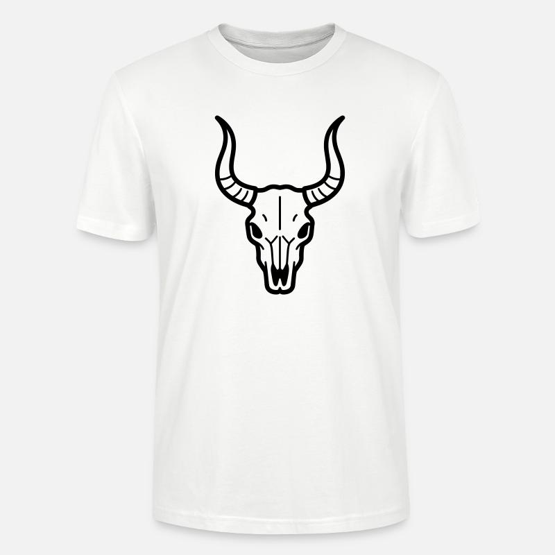 Crâne de taureau - T-shirt bio CRAFTER Stanley Stella Unisexe - blanc