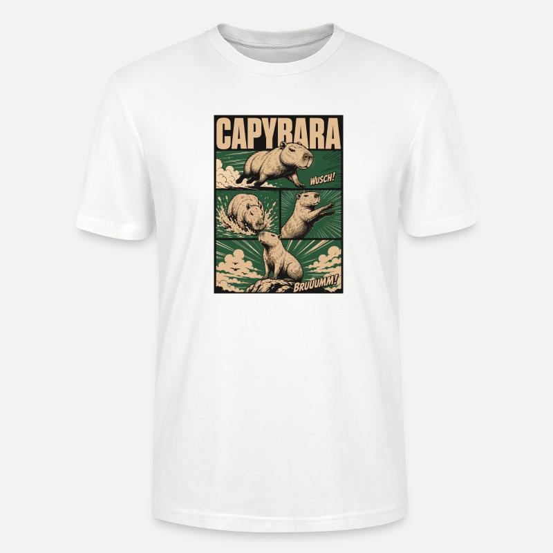 Chilliges Capybara Comic - Stanley/Stella Unisex Bio-T-Shirt CRAFTER - Weiß
