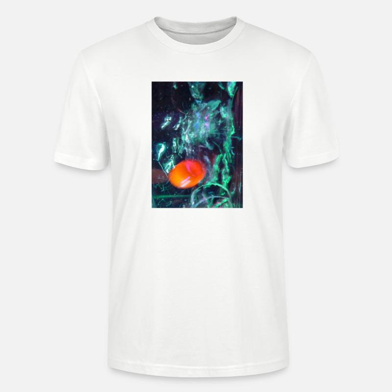 Nébuleuse néon avec Noyau Orange - T-shirt bio CRAFTER Stanley Stella Unisexe - blanc