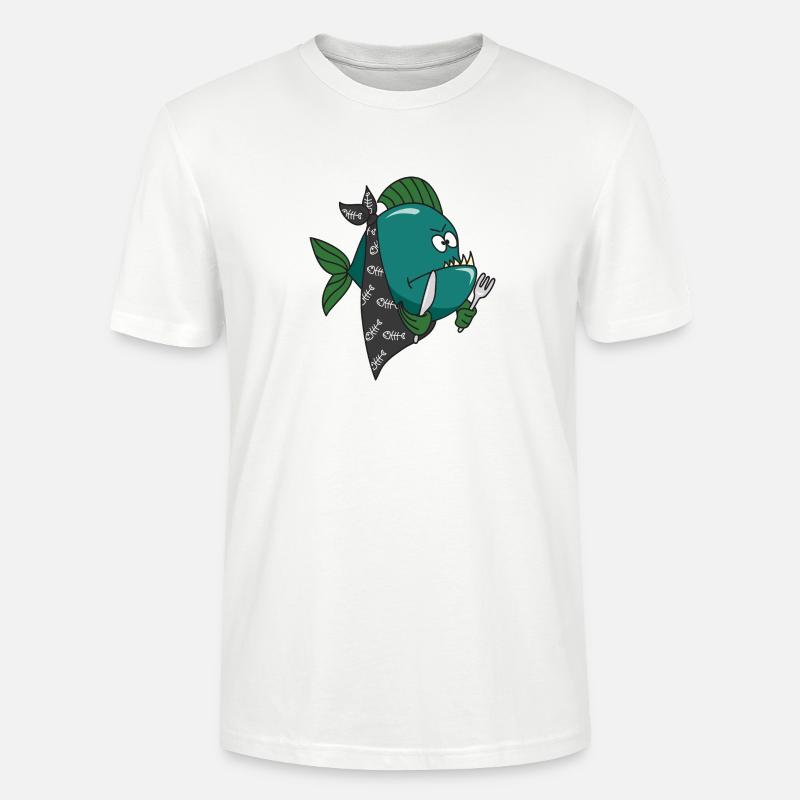 Poisson mignon mignon Cool Piranha - T-shirt bio CRAFTER Stanley Stella Unisexe - blanc