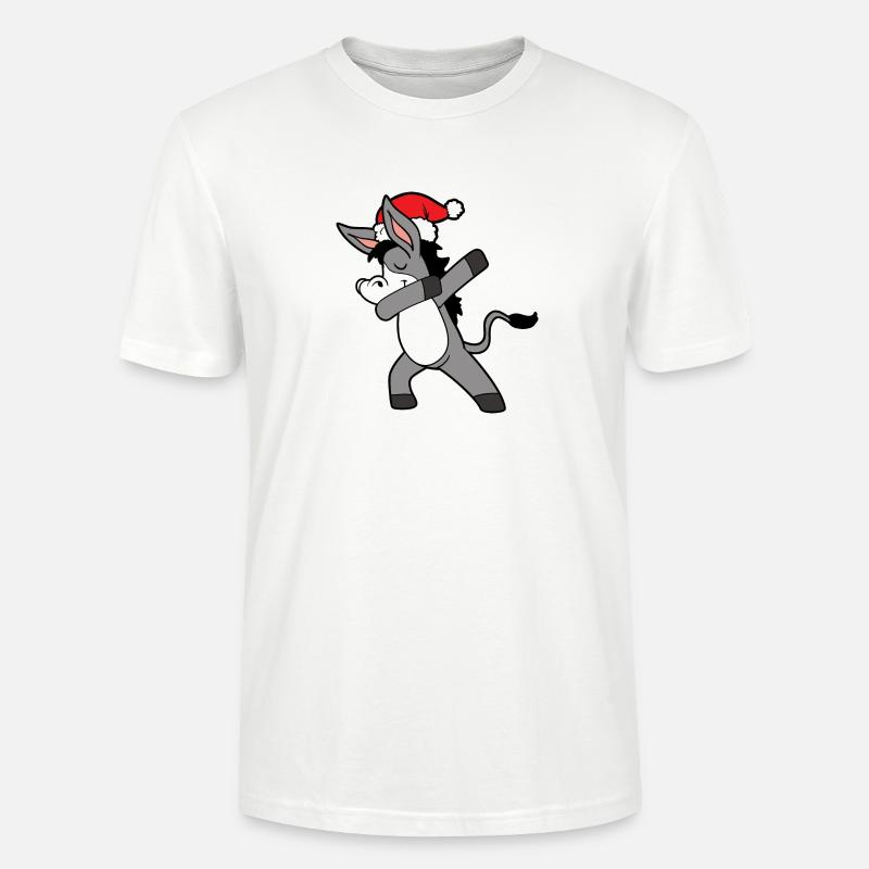 Noël Dabbing Dab âne - T-shirt bio CRAFTER Stanley Stella Unisexe - blanc