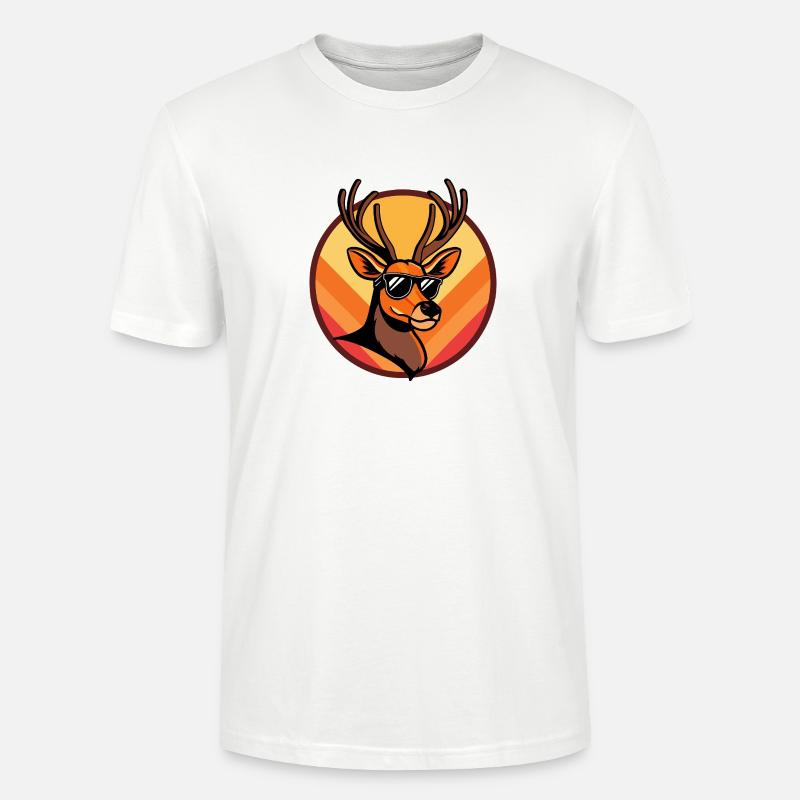 Deer Comic Cool Summer - Stanley/Stella CRAFTER Unisex Organic T-Shirt - white