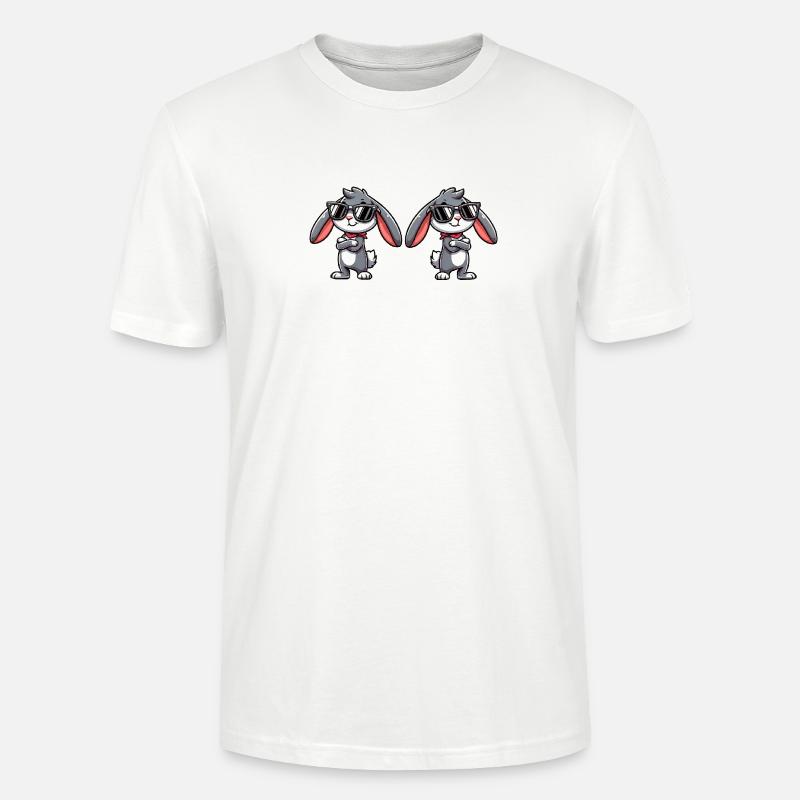 hase comic sonnenbrille 2 - Stanley/Stella Unisex Bio-T-Shirt CRAFTER - Weiß