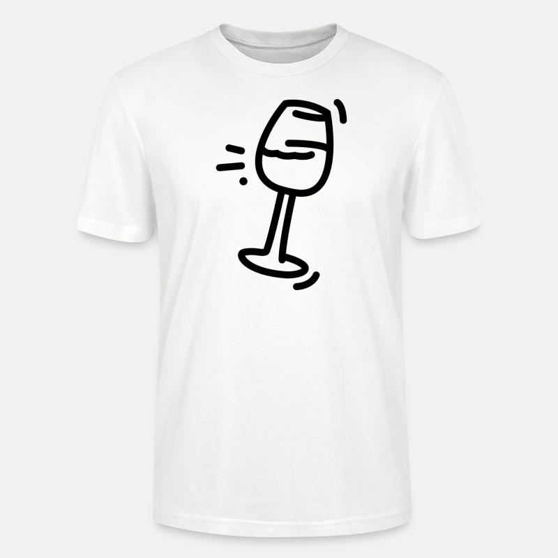 kippendes Weinglas (schwarz) - Stanley/Stella Unisex Bio-T-Shirt CRAFTER - Weiß