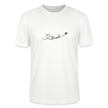 Amour de voyage avec avion - T-shirt bio CRAFTER Stanley Stella Unisexe - blanc - Devant - Alina (178cm) & Michal (187cm)