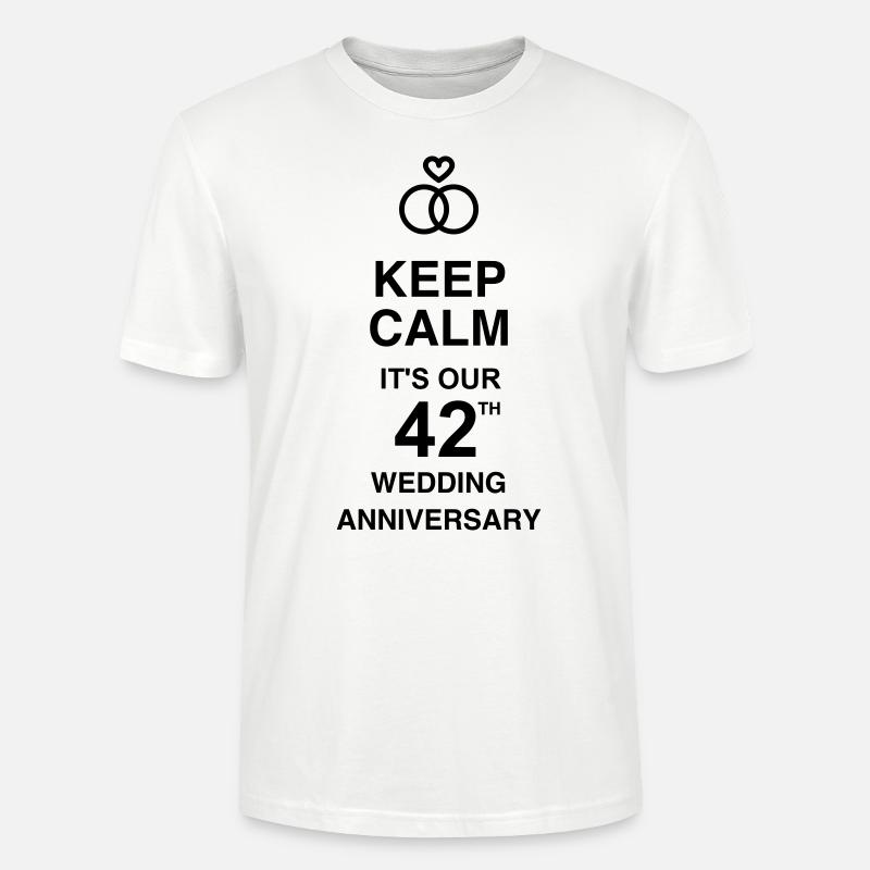 42 - Birthday Wedding - Marriage - Love - T-shirt bio CRAFTER Stanley Stella Unisexe - blanc
