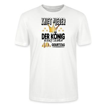 König Geburtstag 40 King Prinz Kniet nieder Krone - Stanley/Stella Unisex Bio-T-Shirt CRAFTER - Weiß - Vorne - Alina (178cm) & Michal (187cm)