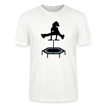 jumping trampoline girl jumping jump gift - Stanley/Stella CRAFTER Unisex Organic T-Shirt - white - Front - Alina (178cm) & Michal (187cm)