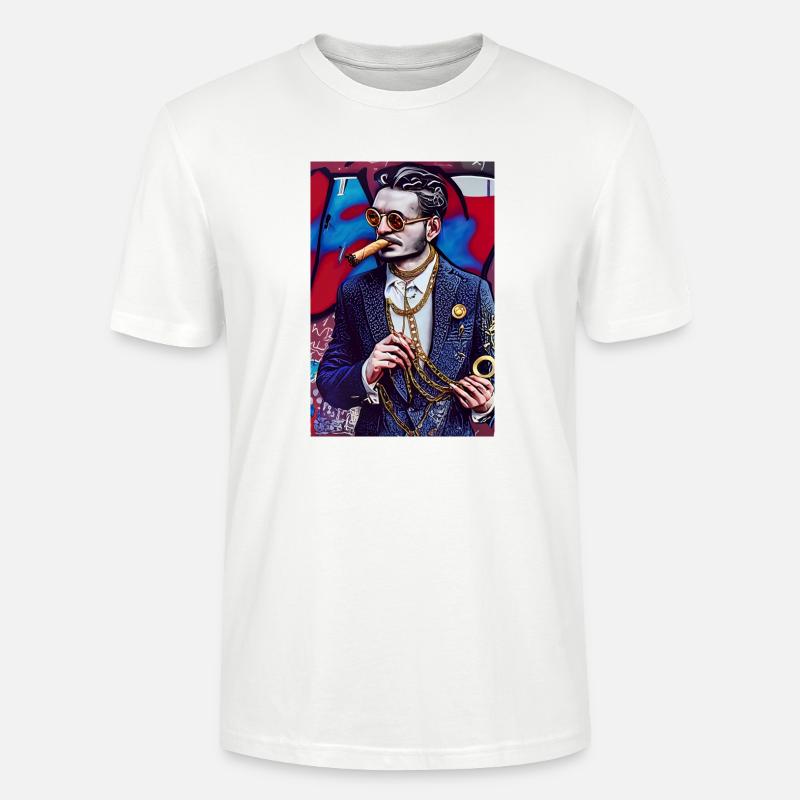 Mann im Anzug | modern Pop-Art Graffiti - Stanley/Stella Unisex Bio-T-Shirt CRAFTER - Weiß