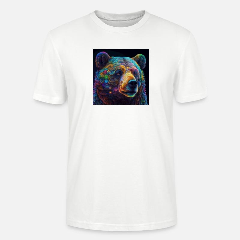 Farbiger Bär, einzigartiges Design - Stanley/Stella Unisex Bio-T-Shirt CRAFTER - Weiß