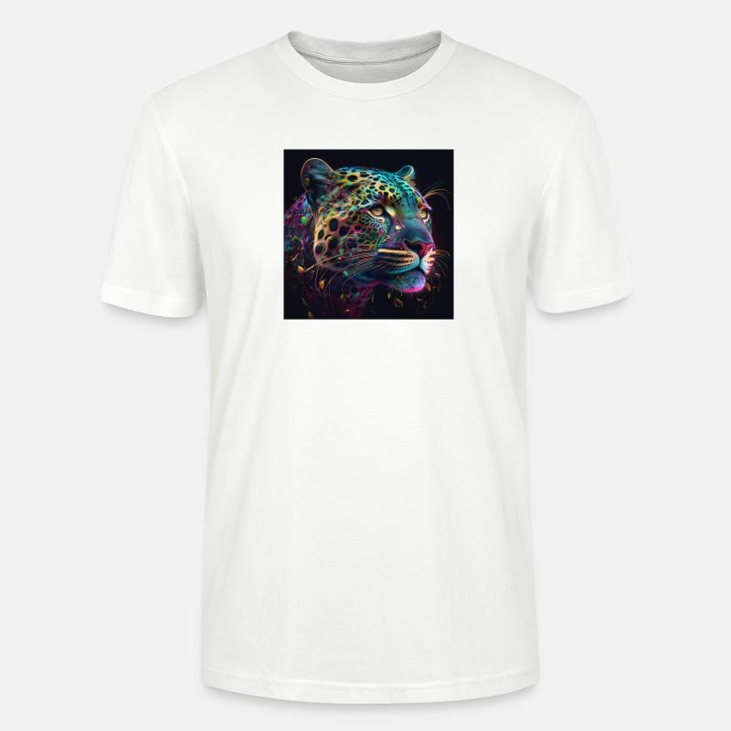 Farbiger Jaguar, einzigartiges Design - Stanley/Stella Unisex Bio-T-Shirt CRAFTER - Weiß