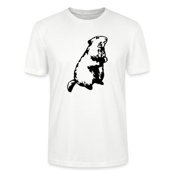 Murmeltier Alpen - Stanley/Stella Unisex Bio-T-Shirt CRAFTER - Weiß - Vorne - Alina (178cm) & Michal (187cm)