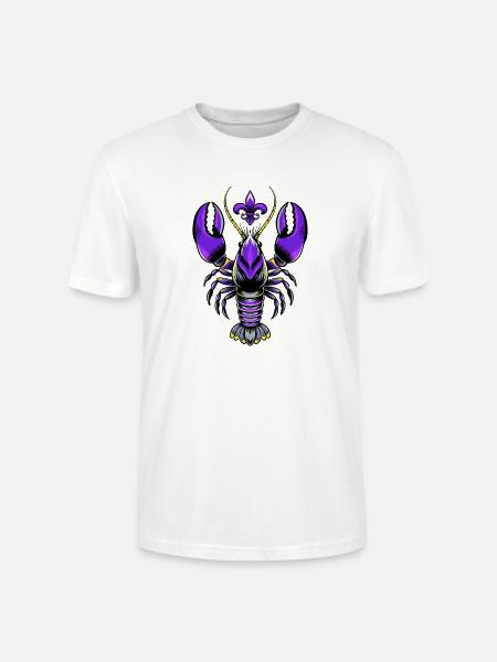 Mardi Gras Languste mit Fleur-de-Lis Design - Stanley/Stella Unisex Bio-T-Shirt CRAFTER - Weiß