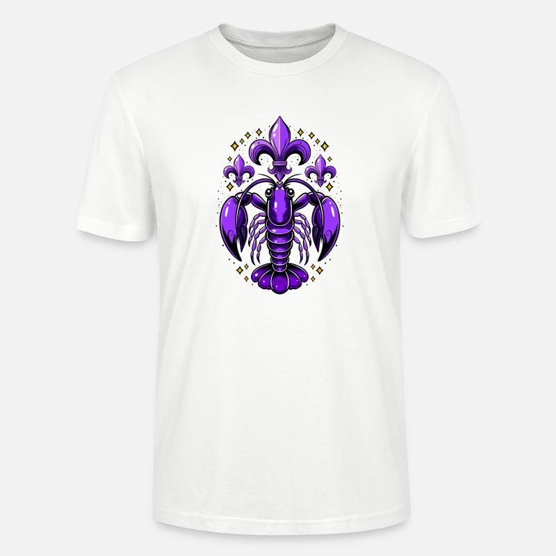 Mardi Gras Languste mit Fleur-de-Lis Design - Stanley/Stella Unisex Bio-T-Shirt CRAFTER - Weiß
