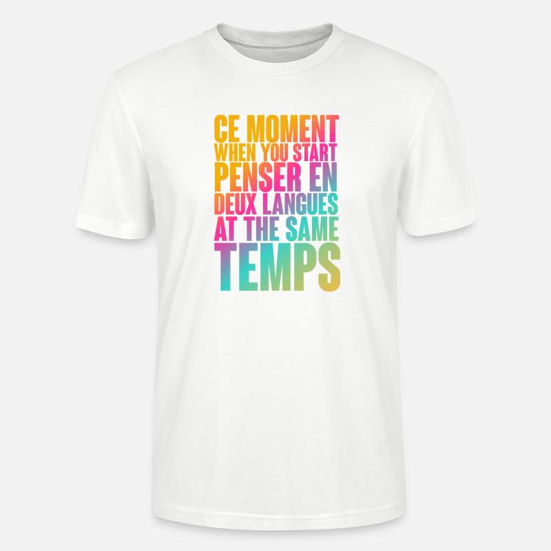 Temps de réflexion multilingue Imprimer - T-shirt bio CRAFTER Stanley Stella Unisexe - blanc