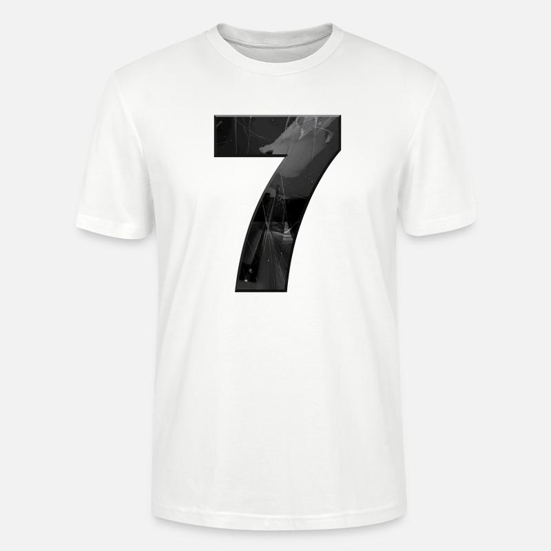 Schwarzgrau Sieben mit Splittern - Stanley/Stella Unisex Bio-T-Shirt CRAFTER - Weiß