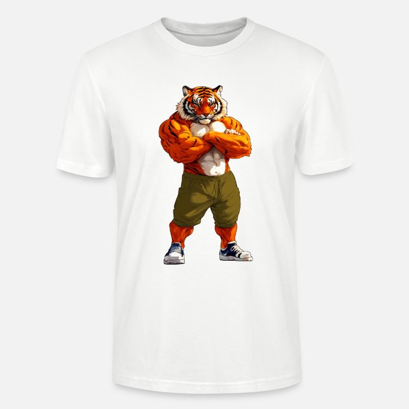 Tiikeriurheilueläin - Stanley/Stella CRAFTER unisex luomu-t-paita - valkoinen