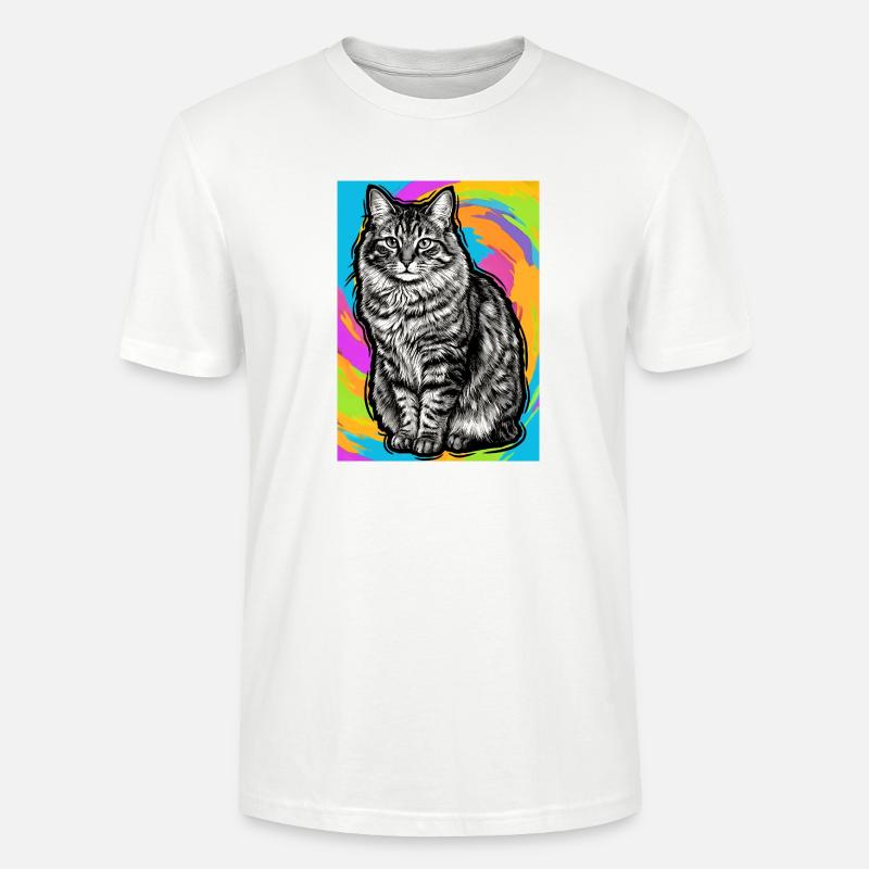 Katze - Stanley/Stella Unisex Bio-T-Shirt CRAFTER - Weiß