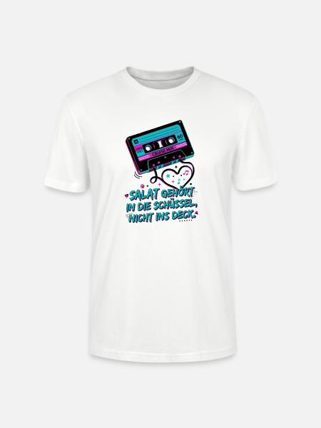 Retro Kassette Audio Band Salat - Stanley/Stella Unisex Bio-T-Shirt CRAFTER - Weiß