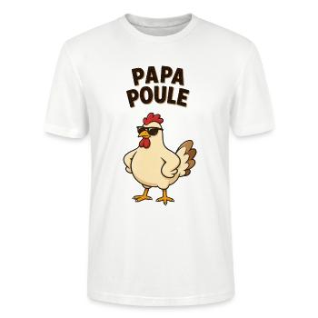 Papa poule - T-shirt bio CRAFTER Stanley Stella Unisexe - blanc - Devant - Alina (178cm) & Michal (187cm)