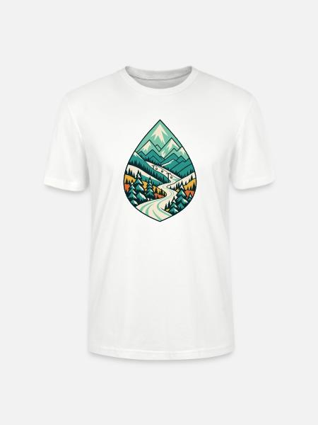 Teardrop Berglandschaft - Stanley/Stella Unisex Bio-T-Shirt CRAFTER - Weiß