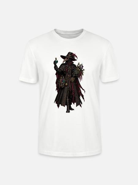 Pestdoktor mit Blumensträu - Stanley/Stella Unisex Bio-T-Shirt CRAFTER - Weiß